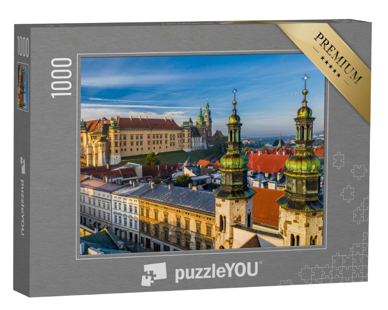 Puzzle 1000 Teile „Stadtzentrum von Krakau mit Blick auf Schloss Wawel, Polen“