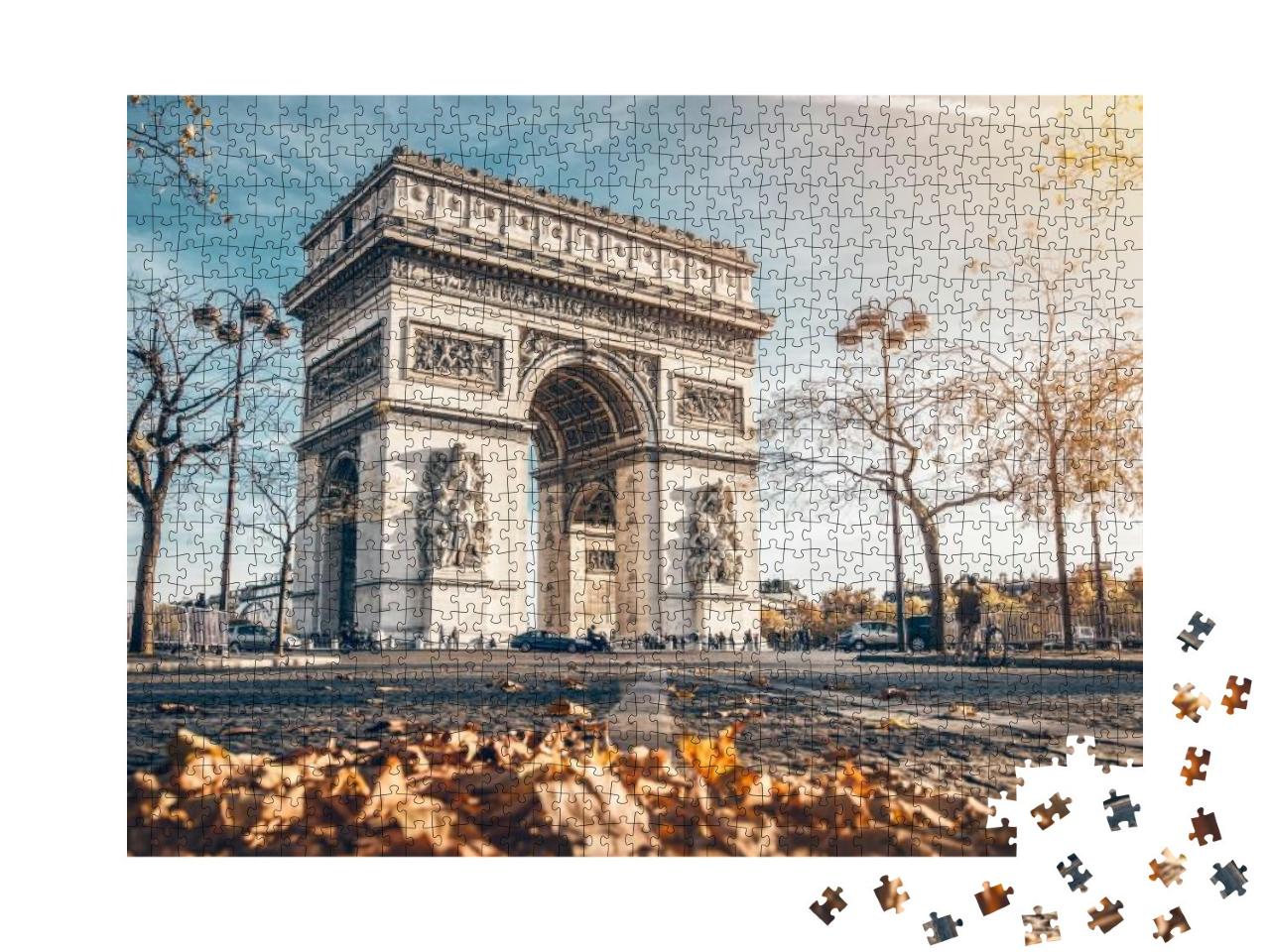 Puzzle 1000 Teile „Arc de Triomphe: Paris im Herbst, Frankreich“