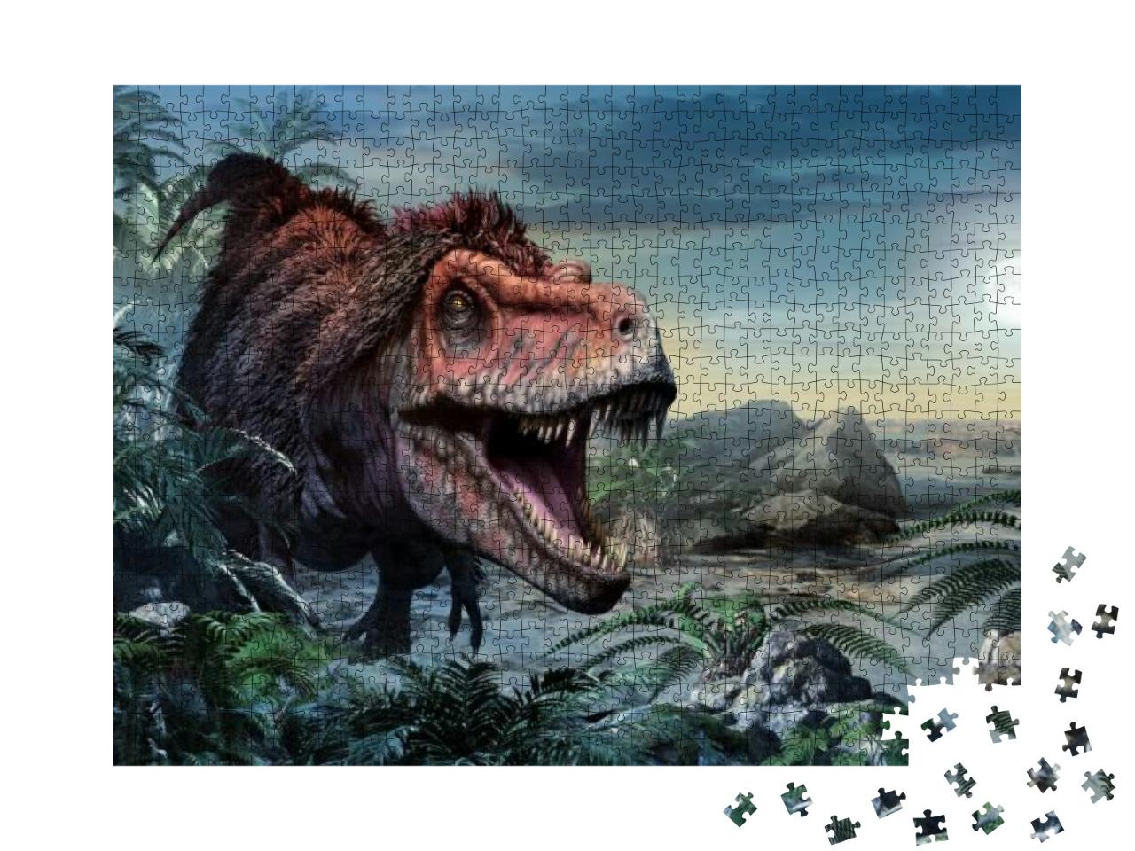 Puzzle 1000 Teile „Tarbosaurus, 3D-Illustration“