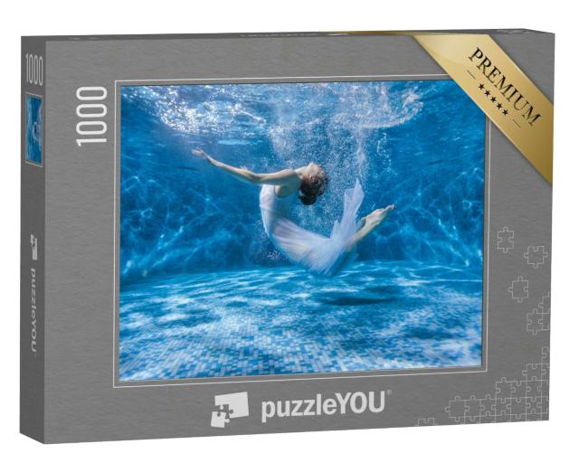Puzzle 1000 Teile „Kunstfotografie: Tanzende Frau unter Wasser“