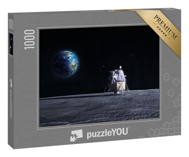 Puzzle 1000 Teile „Digitale Kunst: Mondlandefähre nach dem Raumschiff der Apollo-Mission“