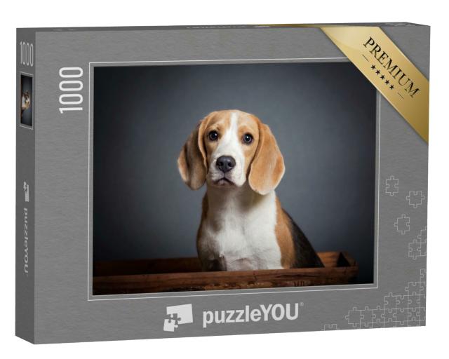 Puzzle 1000 Teile „Bezauberndes Porträt eines blauen Beagle-Welpen“
