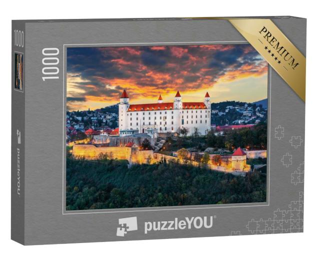 Puzzle 1000 Teile „Wunderschöner Abend über der Burg Bratislava, Slowakei“