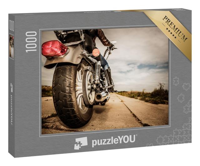 Puzzle 1000 Teile „Auf dem Motorrad, kurz vor der Abfahrt“