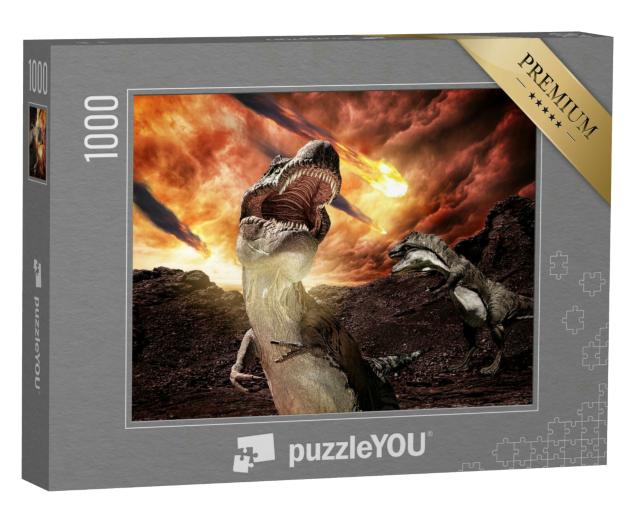 Puzzle 1000 Teile „3D-Rendering: Dinosaurier beim Kampf“