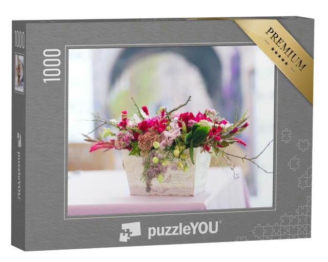 Puzzle 1000 Teile „Großaufnahme: Blumen und Vase“