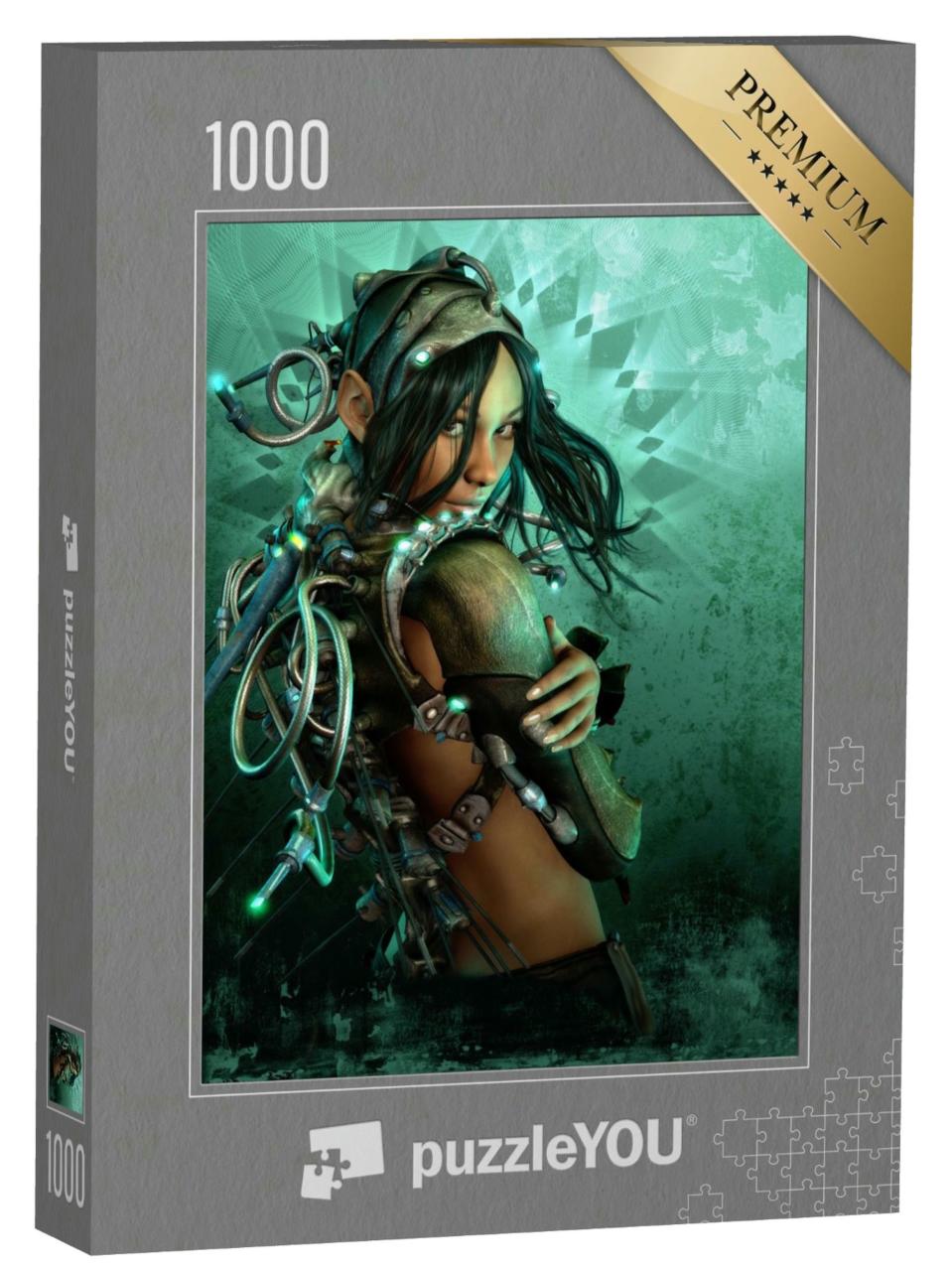 Puzzle 1000 Teile „Digitale Kunst: Fantasy-Kriegerin“