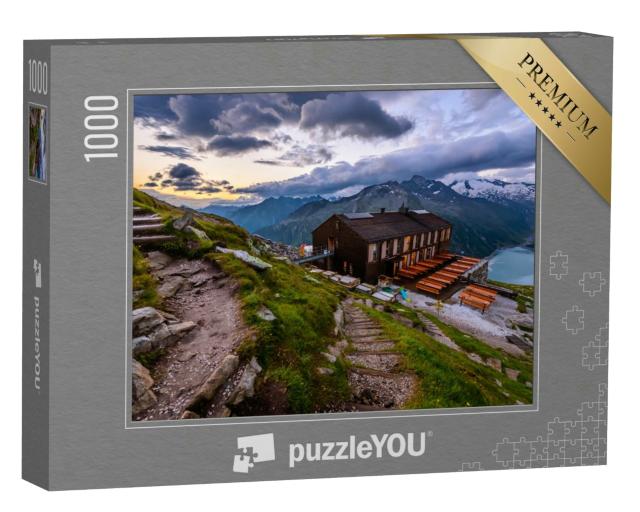 Puzzle 1000 Teile „Die Olpererhütte am Fuße des Olperers, Zillertaler Alpen, Tirol“