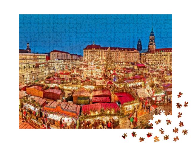 Puzzle 1000 Teile „Dresden in der Weihnachtszeit, Deutschland“