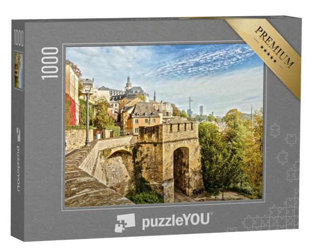 Puzzle 1000 Teile „Stadtkern von Luxemburg, malerische Ansicht“