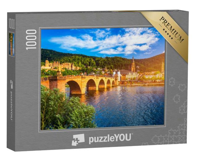 Puzzle 1000 Teile „Wunderschöne Stadt Heidelberg mit Neckar, Deutschland“