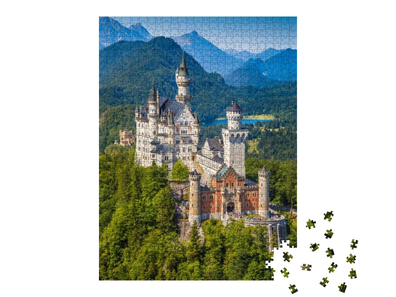 Puzzle 1000 Teile „Schloss Neuschwanstein, erbaut im 19. Jahrhundert für König Ludwig II.“