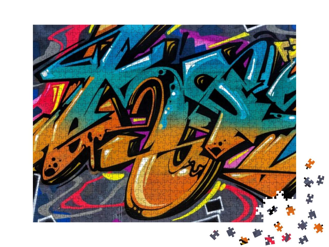 Puzzle 1000 Teile „Street Art Graffiti-Schriftzug“