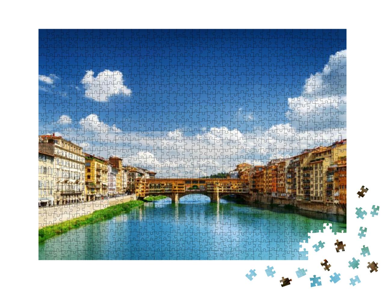 Puzzle 1000 Teile „Ponte Vecchio am Fluss Arno in Florenz, Toskana, Italien“