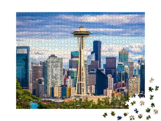 Puzzle 1000 Teile „Seattle, Washington, USA: Skyline der Innenstadt“