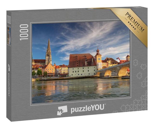 Puzzle 1000 Teile „Panorama-Stadtbild von Regensburg, Deutschland“
