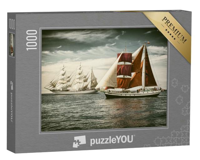 Puzzle 1000 Teile „Retro-Style: Unter vollen Segeln“