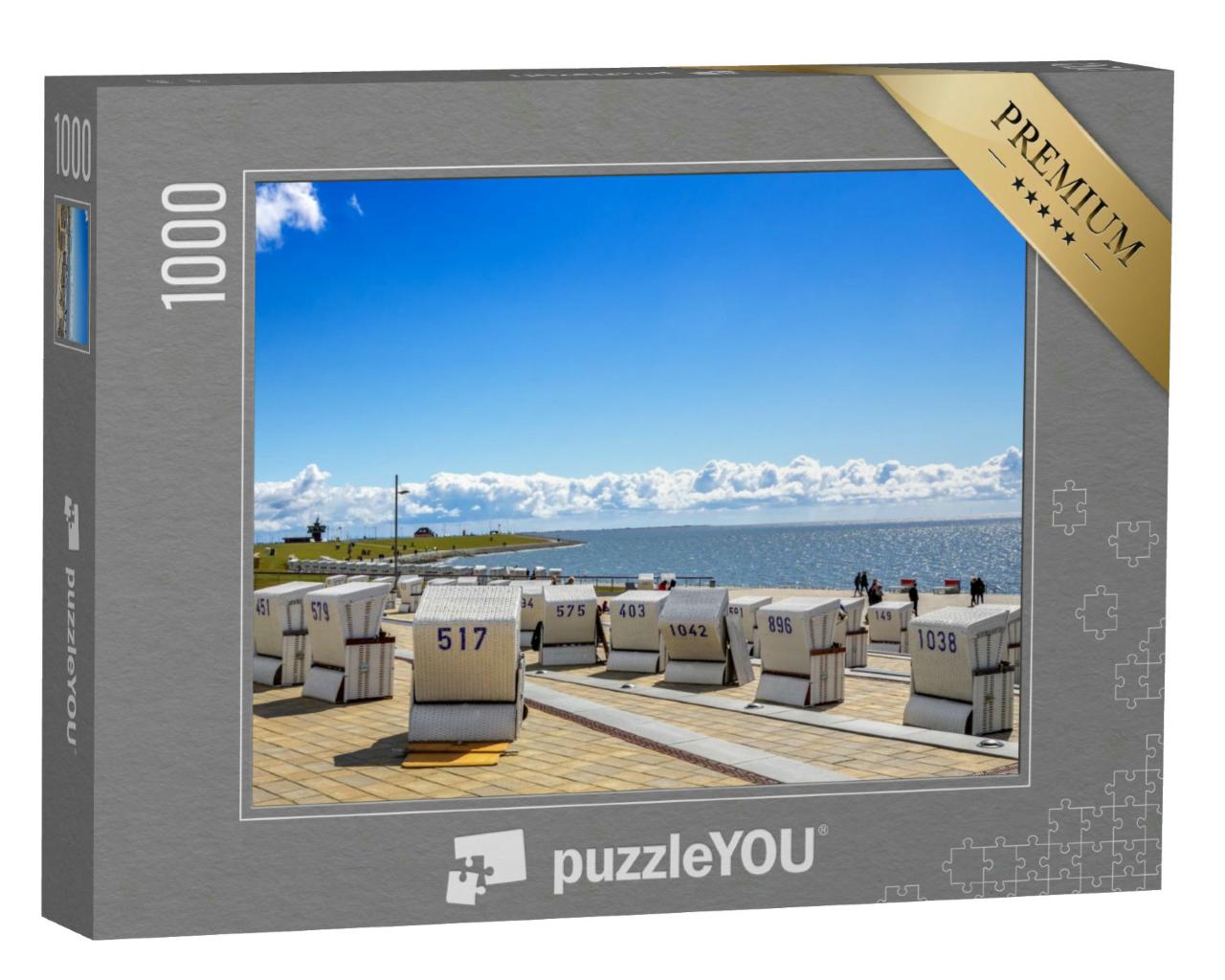 Puzzle 1000 Teile „Strandkörbe in Büsum, Nordsee, Deutschland“