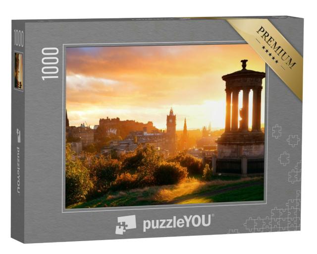 Puzzle 1000 Teile „Skyline von Edinburgh im Morgenlicht, Schottland“