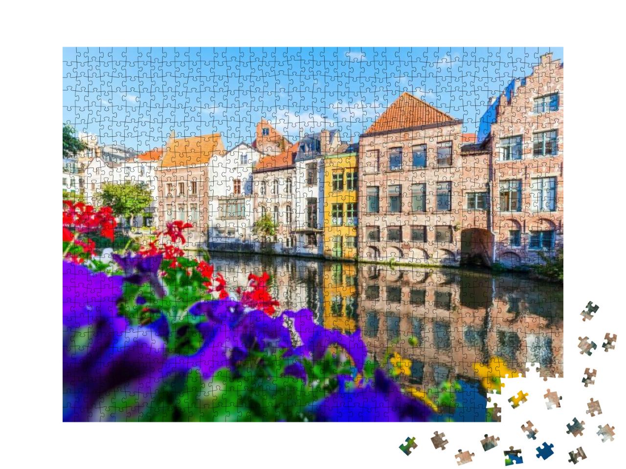 Puzzle 1000 Teile „Idyllisches Gent, Belgien“