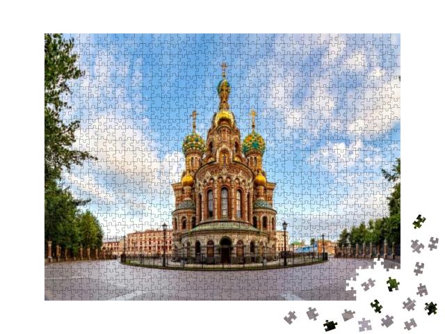 Puzzle 1000 Teile „Panorama: Kathedrale der Auferstehung Christi, St. Petersburg“
