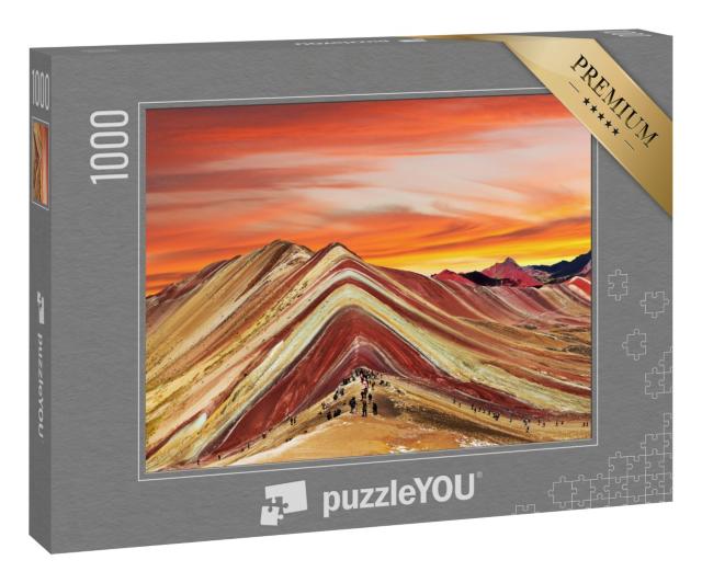 Puzzle 1000 Teile „Regenbogenberge in Peru“
