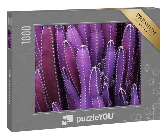 Puzzle 1000 Teile „Nahaufnahme: Purple Cactus Plant“