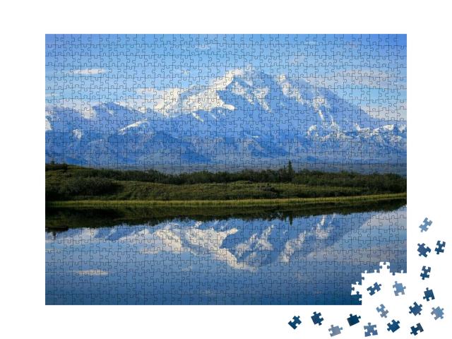 Puzzle 1000 Teile „Blick auf den Berg Denali im Denali National Park.“