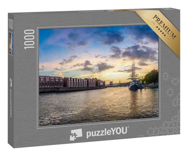 Puzzle 1000 Teile „Historische Stadt Bremen an der Weser, Deutschland“