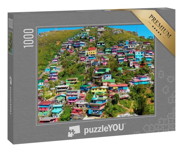 Puzzle 1000 Teile „Bunte Häuservon La Trinidad, Philippinen“