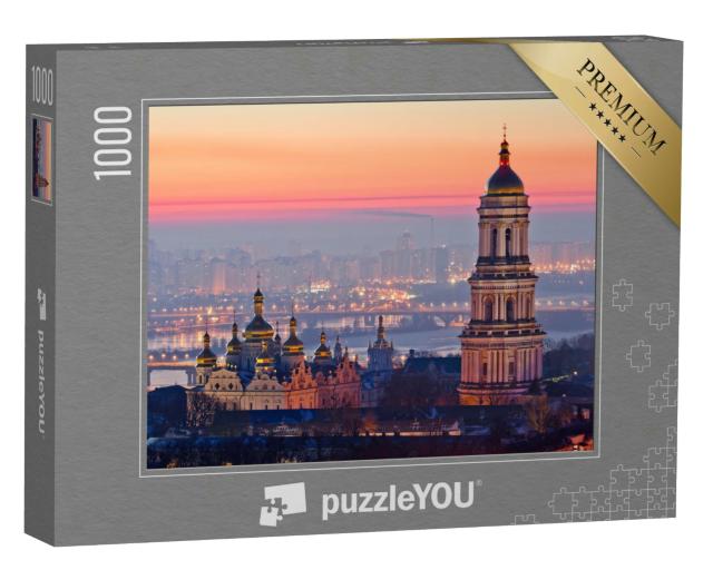 Puzzle 1000 Teile „Sonnenaufgang an der Kiew-Pechersk Lawra, Ukraine“