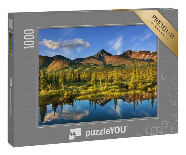 Puzzle 1000 Teile „Ruhiger See in der Tundra, Alaska“