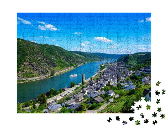 Puzzle 1000 Teile „Oberwesel am Rhein aus der Vogelperspektive“
