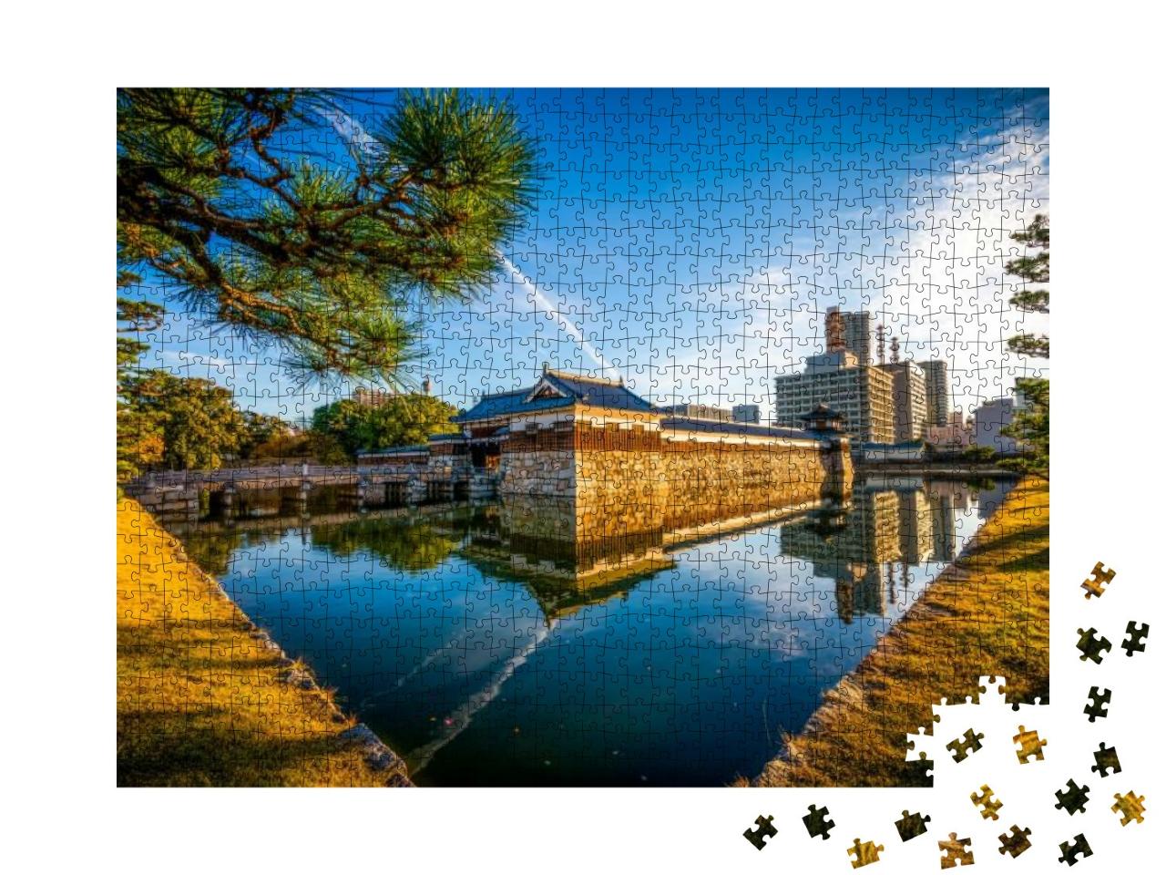 Puzzle 1000 Teile „Der Eingang des Hiroshima Castle, Hiroshima, Japan“