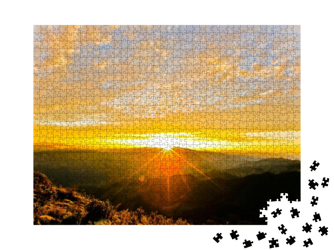 Puzzle 1000 Teile „Sonnenaufgang am unendlich weiten Himmel“