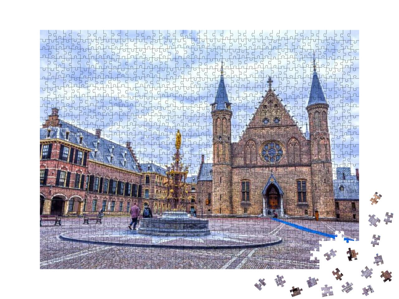 Puzzle 1000 Teile „Binnenhof Palast, Sitz des holländischen Parlaments in Den Haag“