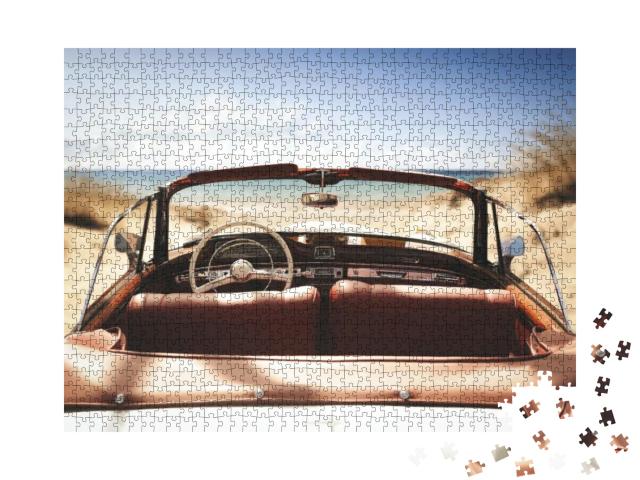 Puzzle 1000 Teile „Auto am Strand zur Sommerzeit“