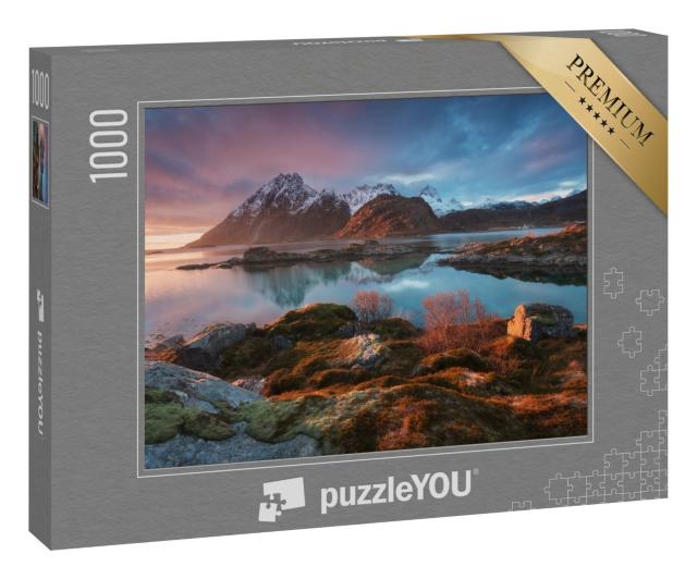 Puzzle 1000 Teile „Magischer Sonnenaufgang auf den Lofoten, Norwegen“