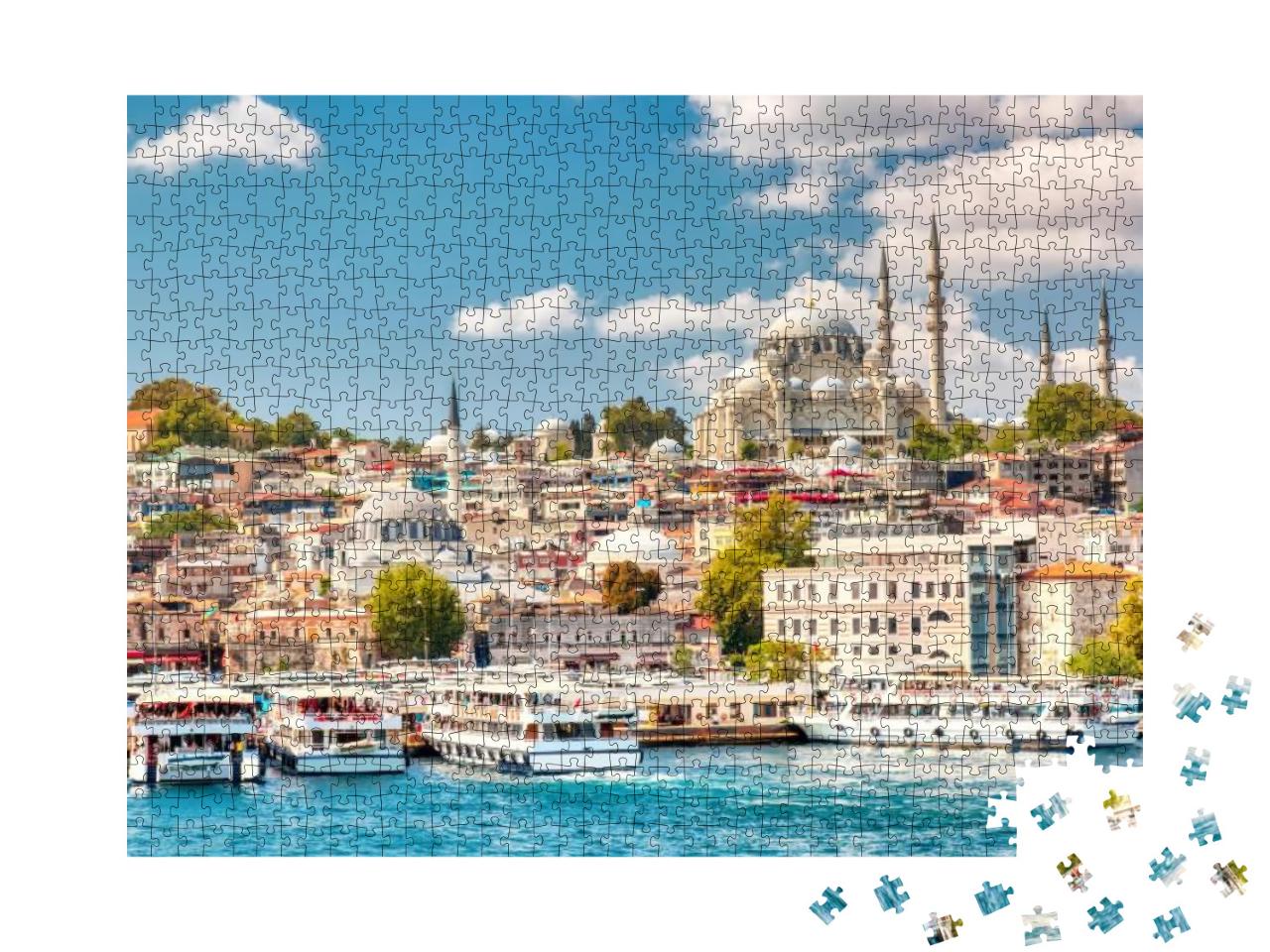 Puzzle 1000 Teile „Golden Horn Bucht von Istanbul mit Blick auf Suleymaniye“