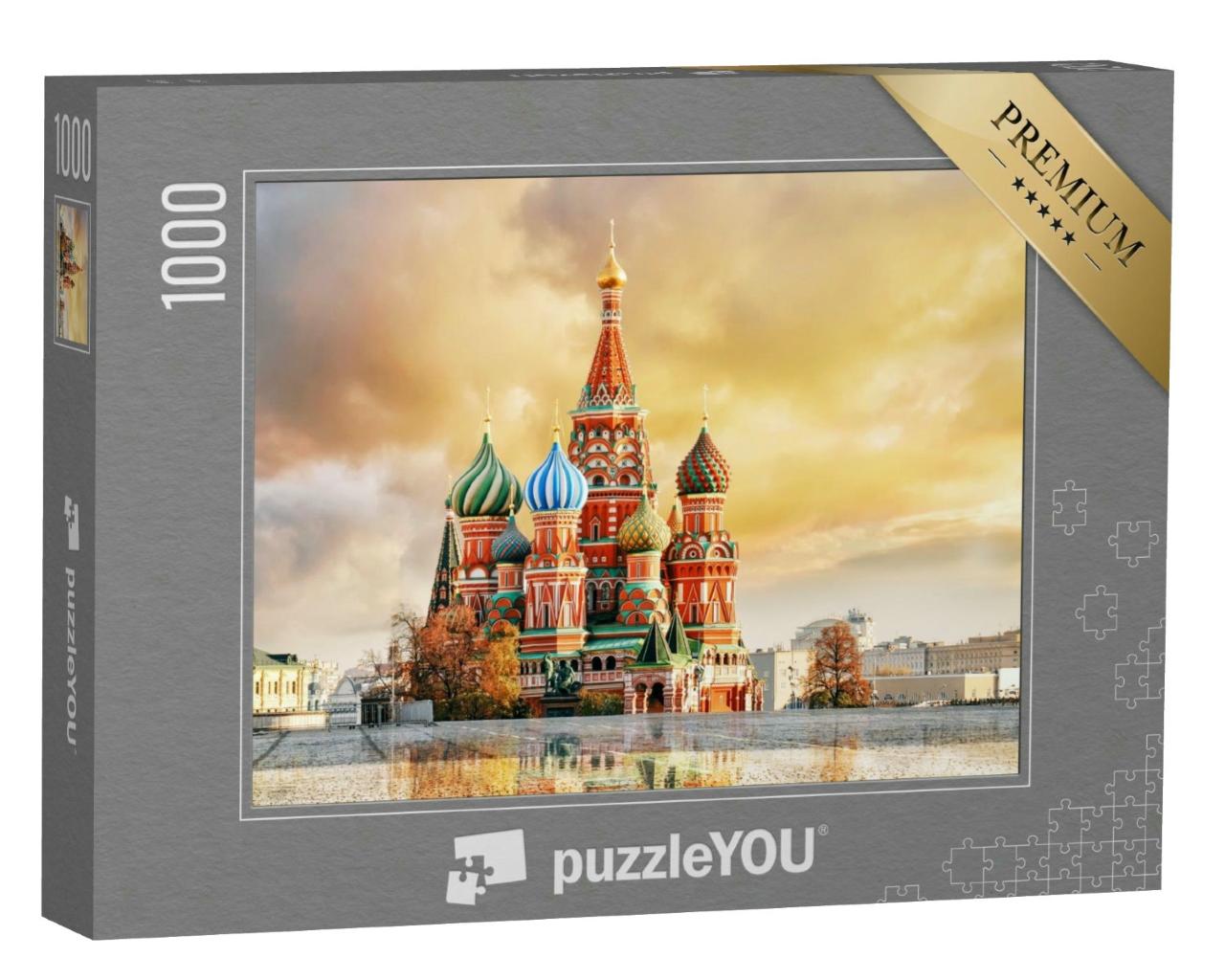 Puzzle 1000 Teile „Blick auf Basilius Kathefrale am Roten Platz, Moskau, Russland“