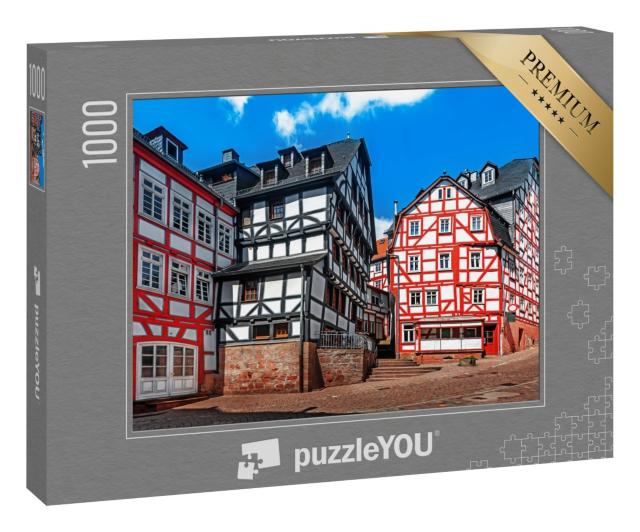 Puzzle 1000 Teile „Historische Fachwerkhäuser in der Altstadt von Marburg“