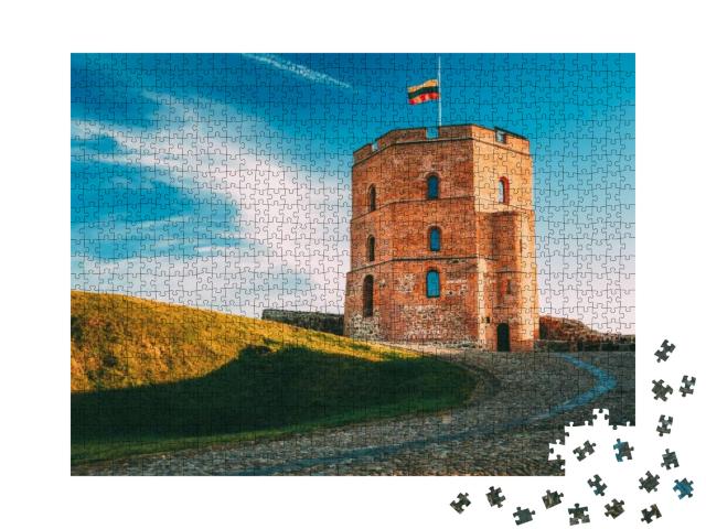 Puzzle 1000 Teile „Turm von Gediminas in Vilnius im Sommer, Litauen“