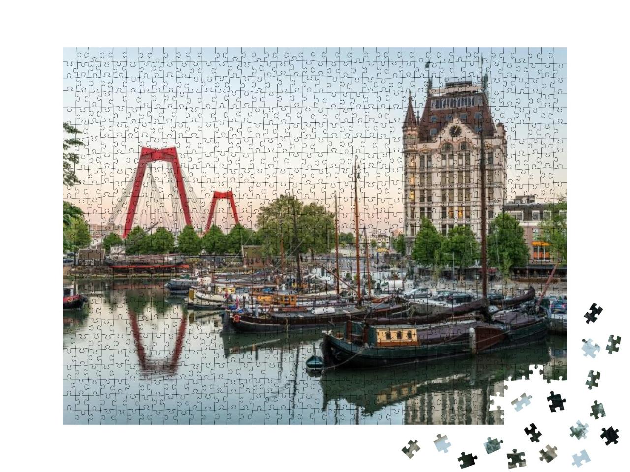 Puzzle 1000 Teile „Rotterdam City, Oude Haven, Niederlande“