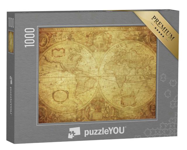 Puzzle 1000 Teile „Alte Weltkarte von 1630“