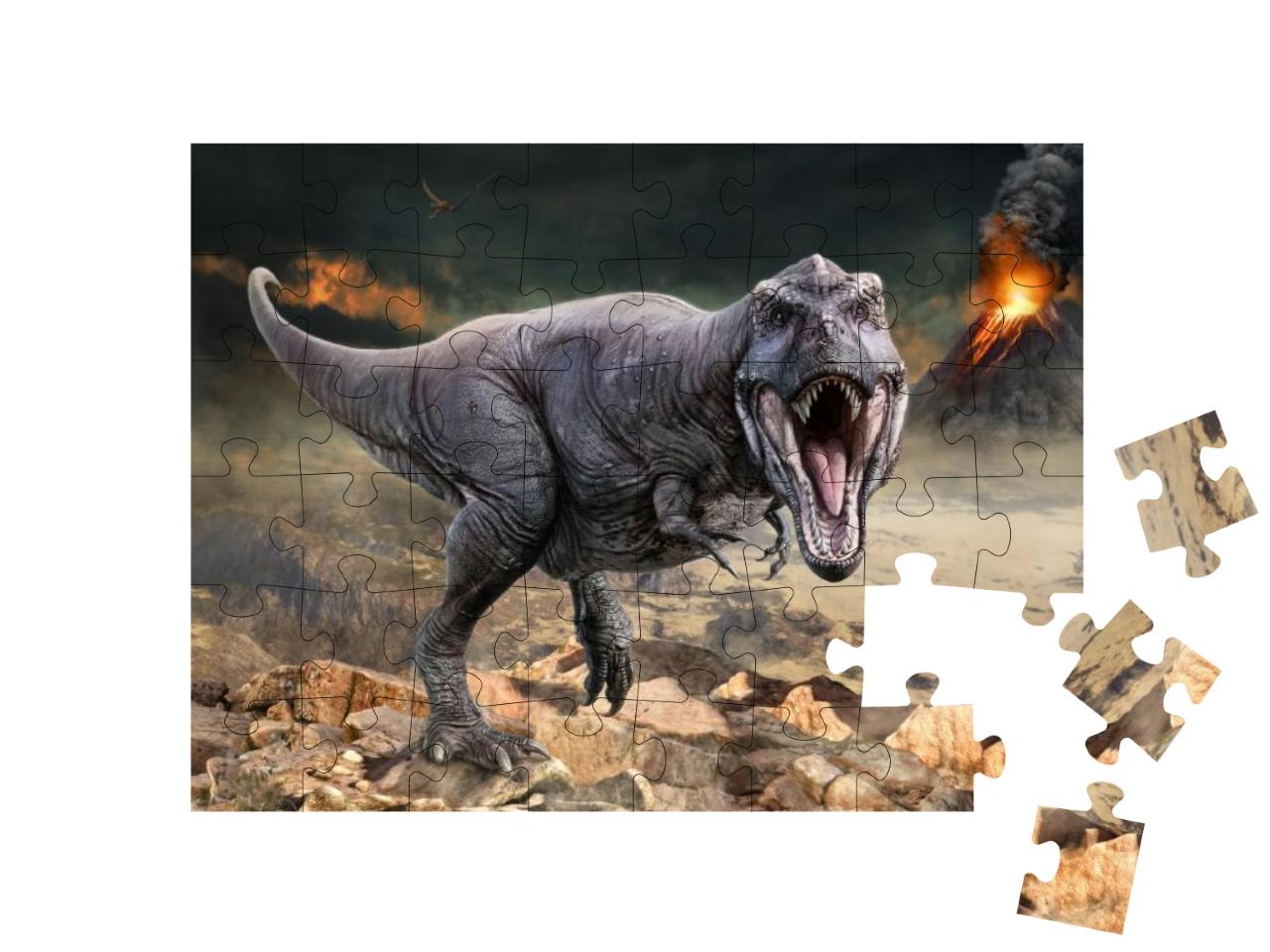 Puzzle 48 Teile „3D-Illustration des Tyrannosaurus rex“