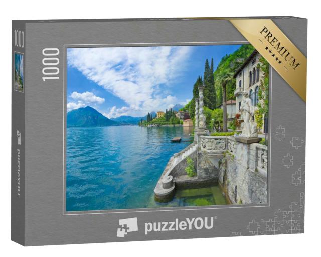 Puzzle 1000 Teile „Sonniges Panorama: Comer See mit Barockpark“