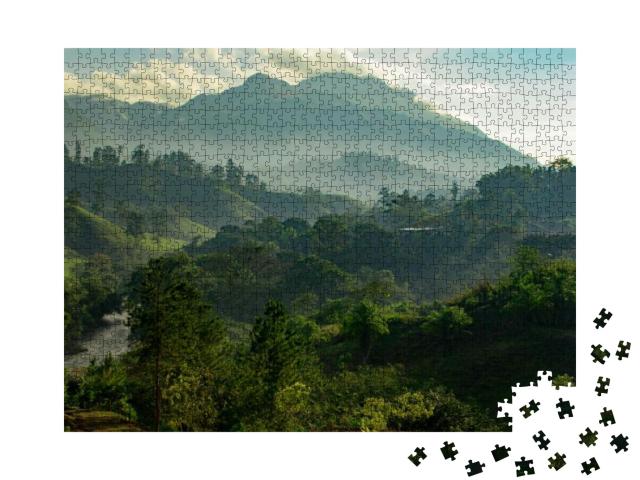Puzzle 1000 Teile „Guatemala: Sonnenaufgang über dem Dschungel“