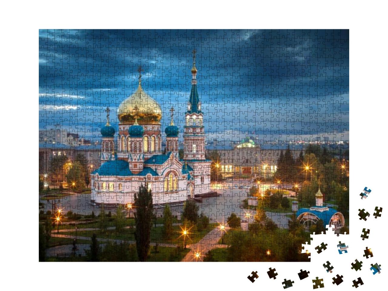 Puzzle 1000 Teile „Mariä-Himmelfahrt-Kathedrale, Omsk, Russland“