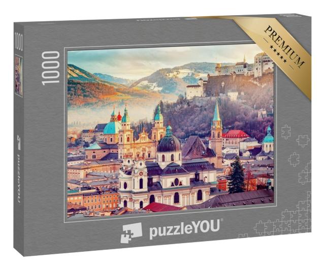 Puzzle 1000 Teile „Wunderschöner Blick auf Salzburg im Herbst, Österreich“