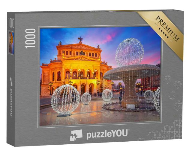 Puzzle 1000 Teile „Wunderschön beleuchtete Alte Oper in Frankfurt, Deutschland“